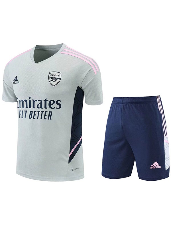 Arsenal maglia da allenamento abbigliamento sportivo uniforme da calcio da uomo maglia da calcio manica corta sport grigio top t-shirt 2022-2023